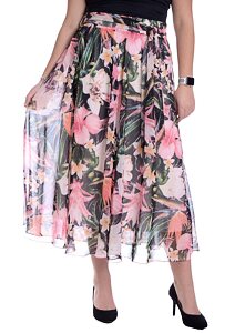 Elegantní dlouhá sukně Parisa Tolmea 7424 pink květy