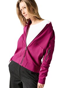 Ležérní dámská mikina na zip Cecil 322089 fuchsia