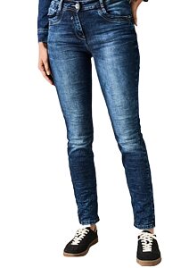 Slim fit džíny s vysokým pasem Toronto Cecil 378167 mid blue