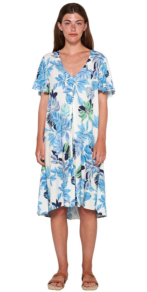 Květinové letní šaty bez rukávů 20416 modré