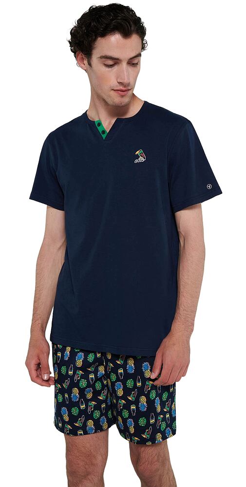 Pohodlné pyžamo Vamp s krátkými rukávy 20660 modré
