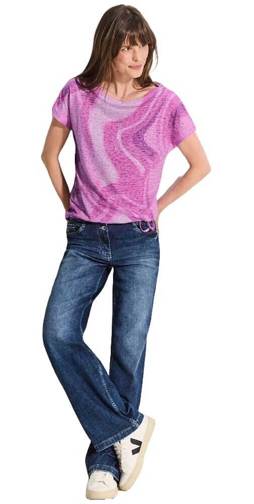 Dámské tričko Cecil s dekorativními rameny 321527 bloomy pink