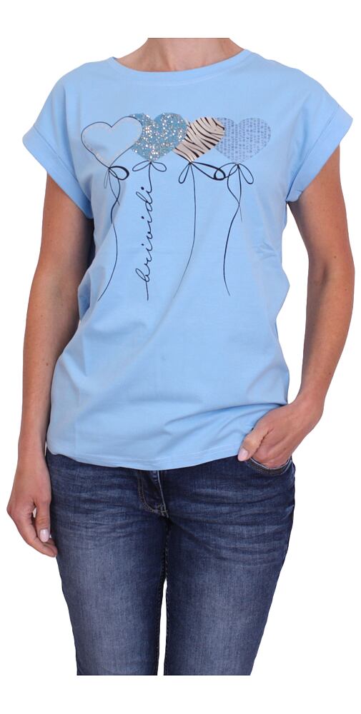 Půvabné dámské tričko s krátkým rukávem RJ75381 sv.modré