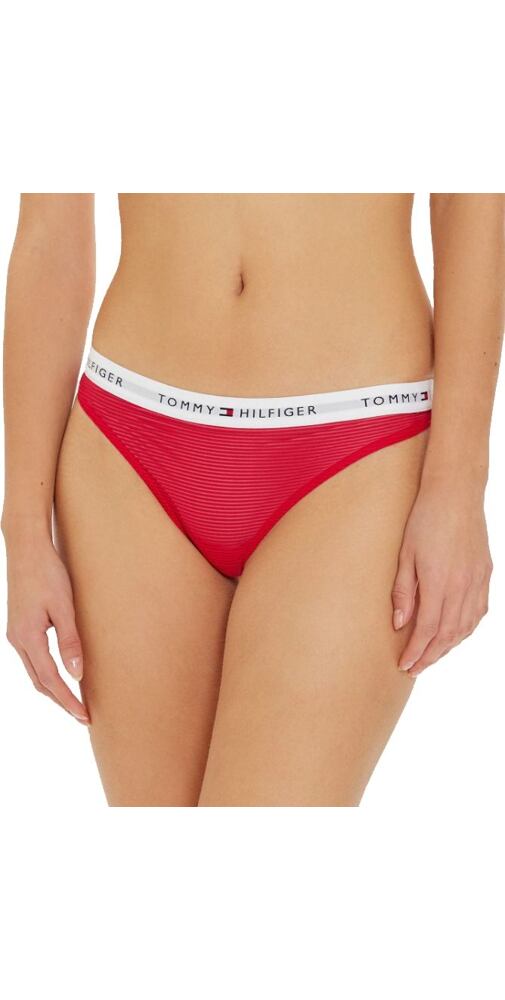 Dámská tanga Tommy Hilfiger z elastické pleteniny UW0UW05532 cherry