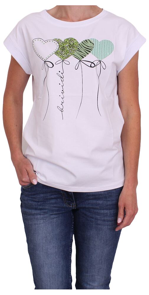 Půvabné dámské tričko s krátkým rukávem RJ75381 bílomint