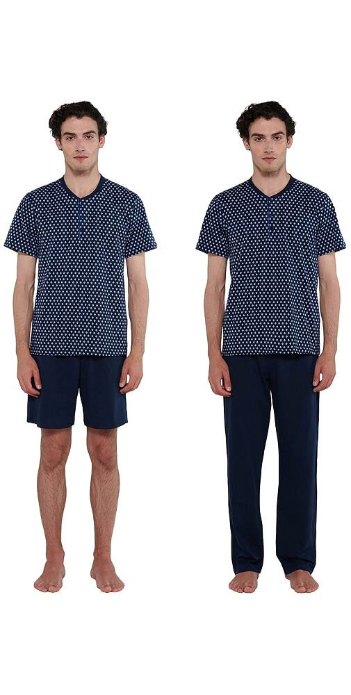 Pánská pyžamová souprava Vamp 3ks 20671 modrá