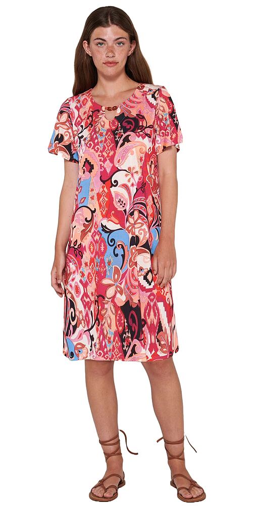 Letní květované šaty Vamp s krátkými rukávy 20536